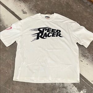 Zara White Graphic Speed Racer Tee